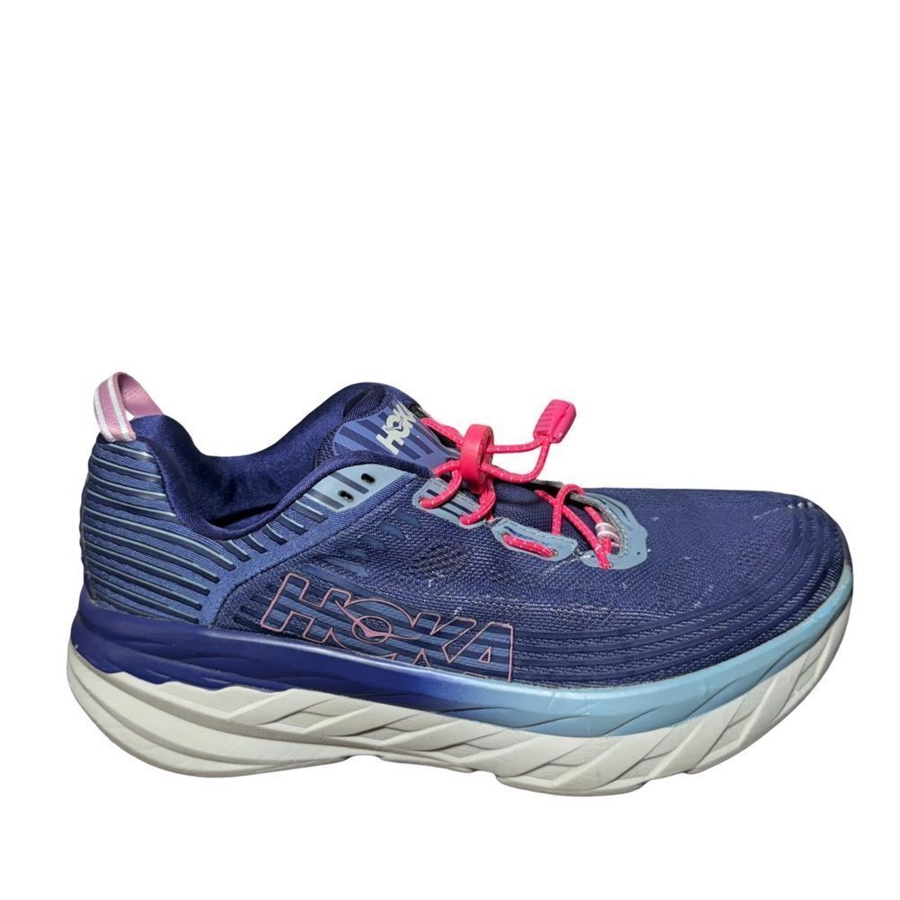 Hoka One One Bondi 6 Navy and Pink Sneakers size 10.5 women’s